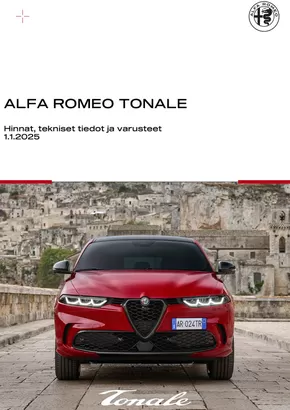 Alfa Romeo -luettelo, Raahe | Alfa Romeo TONALE | 2025-09-23T00:00:00.000Z - 2025-11-23T00:00:00.000Z