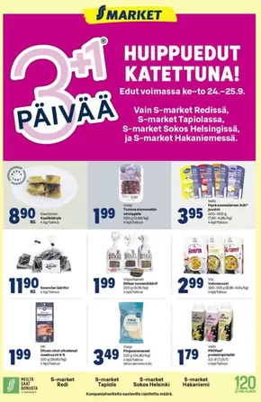 S-Market -luettelo, Suonenjoki | S-Market tarjoukset | 2025-09-24T00:00:00.000Z - 2025-09-25T00:00:00.000Z