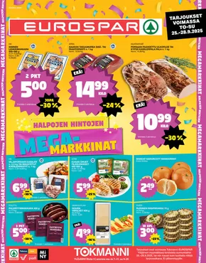Tokmanni -luettelo, Mynämäki | EUROSPAR Ylöjärvi Ruokasanomat | 2025-09-25T00:00:00.000Z - 2025-10-09T00:00:00.000Z