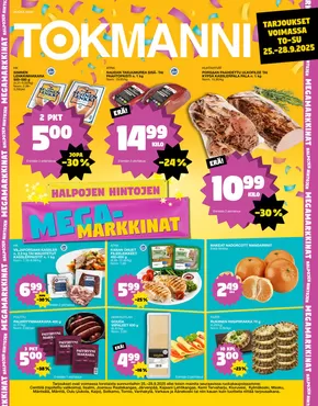Tokmanni -luettelo, Pudasjärvi | Ruokasanomat | 2025-09-26T00:00:00.000Z - 2025-10-10T00:00:00.000Z