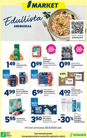 S-Market -luettelo, Alavus | S-market Ulvila 24.9.2025 | 2025-09-27T00:00:00.000Z - 2025-10-11T00:00:00.000Z