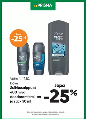 Prisma -luettelo | Prisma Dove men 1.–12.10. | 2025-10-01T00:00:00.000Z - 2025-10-15T00:00:00.000Z