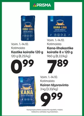 Prisma -luettelo | Prisma Kotimaista koiranruoka 1.–14.10. | 2025-10-01T00:00:00.000Z - 2025-10-15T00:00:00.000Z