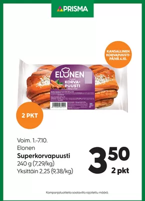 Prisma -luettelo | Prisma Elonen Superkorvapuusti 1.–7.10. | 2025-10-05T00:00:00.000Z - 2025-10-19T00:00:00.000Z