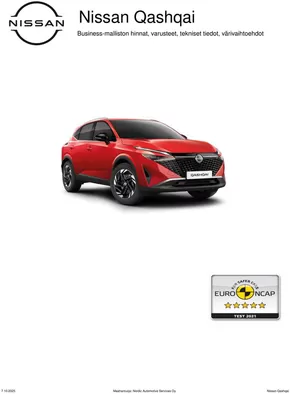Nissan -luettelo, Kuopio | Qashqai Asiakashinnasto Business%2007 10 2025 | 2025-10-09T00:00:00.000Z - 2025-10-23T00:00:00.000Z