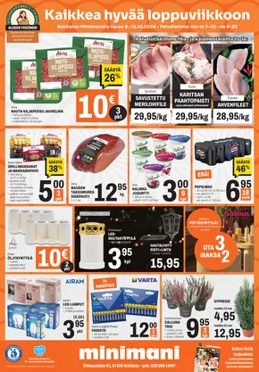 Minimani -luettelo, Kemi | Huippudiilit ja alennukset | 2025-10-10T00:00:00.000Z - 2025-10-24T00:00:00.000Z