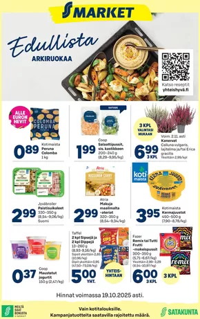 S-Market -luettelo, Jyväskylä | S-market Ulvila 15.10.2025 | 2025-10-19T00:00:00.000Z - 2025-11-02T00:00:00.000Z
