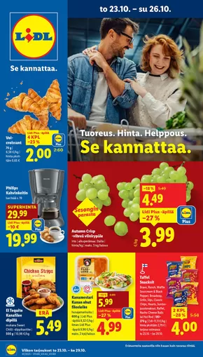 Lidl -luettelo, Pirkkala | Huipputarjouksia kaikille tarjoushaukoille | 2025-10-20T00:00:00.000Z - 2025-10-29T00:00:00.000Z