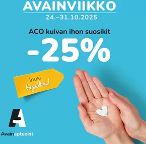 Avainapteekit -luettelo, Lohja | Uusia tarjouksia löydettäväksi | 2025-10-25T00:00:00.000Z - 2025-11-08T00:00:00.000Z