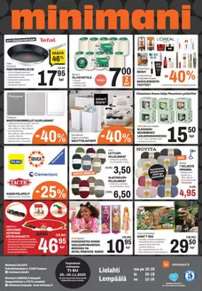 Minimani -luettelo, Kuopio | Mahtavia alennuksia valituista tuotteista | 2025-11-25T00:00:00.000Z - 2025-11-30T00:00:00.000Z