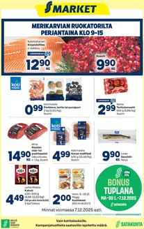 S-Market -luettelo, Hamina | S-market Merikarvia 3.12.2025 | 2025-07-01T00:00:00.000Z - 2025-12-07T00:00:00.000Z