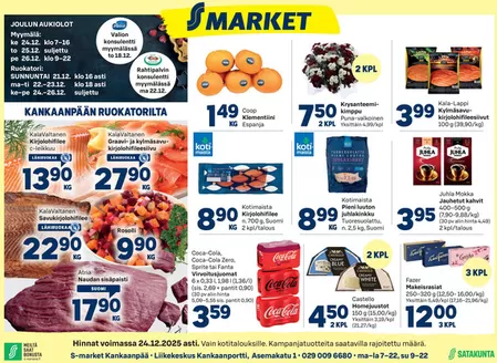 S-Market -luettelo, Kempele | S-market Kankaanpää -n Seutu 18.12.2025 | 2025-12-17T00:00:00.000Z - 2025-12-24T00:00:00.000Z