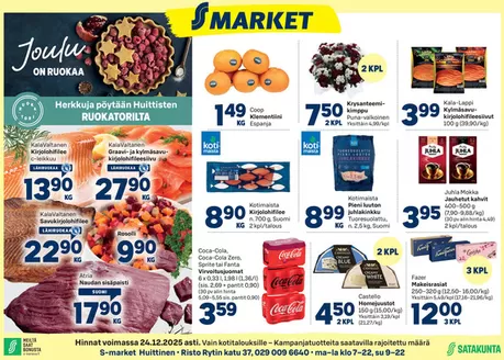 S-Market -luettelo, Kempele | S-market Huittinen Lauttakylä-lehti 17.12.2025 | 2025-12-17T00:00:00.000Z - 2025-12-24T00:00:00.000Z