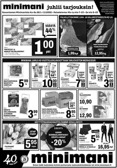 Minimani -luettelo, Pori | Parhaat löytömme | 2026-01-28T00:00:00.000Z - 2026-02-01T00:00:00.000Z