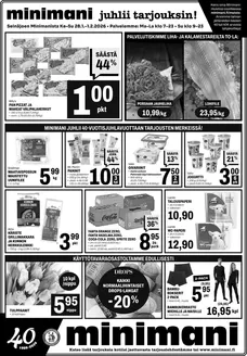 Minimani -luettelo, Pori | Huippudiilejä kaikille asiakkaille | 2026-01-28T00:00:00.000Z - 2026-02-01T00:00:00.000Z