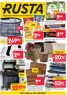 Rusta -luettelo, Hämeenlinna | Rusta tarjoukset | 2026-03-30T00:00:00.000Z - 2026-04-06T00:00:00.000Z