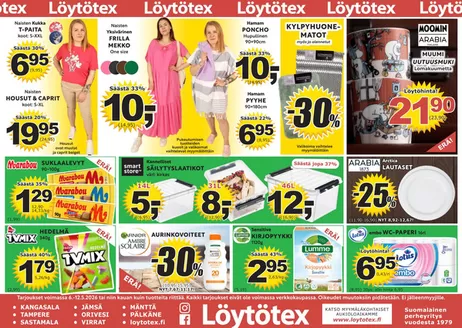 Löytötex -luettelo, Forssa | Löytötex tarjoukset | 2026-05-06T00:00:00.000Z - 2026-05-12T00:00:00.000Z