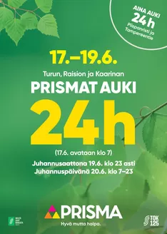 Prisma -luettelo | TOK Prisma aukiolot juhannuksena | 2026-06-17T00:00:00.000Z - 2026-06-19T00:00:00.000Z
