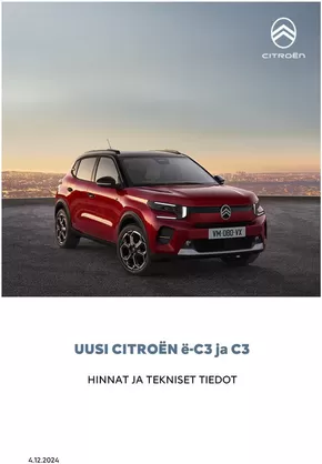 Citroën -luettelo, Kankaanpää | Citroën UUSI Ë-C3. | 2024-12-09T00:00:00.000Z - 2025-12-09T00:00:00.000Z