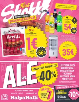 HalpaHalli -luettelo | Alennukset ja kampanjat | 2026-06-24T00:00:00.000Z - 2026-07-07T00:00:00.000Z
