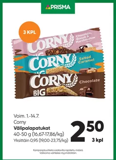 Prisma -luettelo, Kerava | TOK Prisma Corny 1.-14.7. | 2026-07-01T00:00:00.000Z - 2026-07-14T00:00:00.000Z