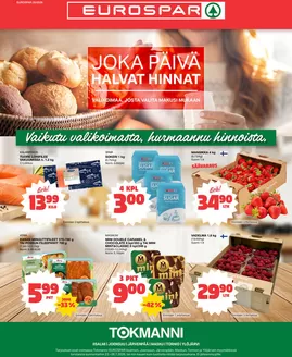 Tokmanni -luettelo | Eurospar ruokasanomat | 2026-07-23T00:00:00.000Z - 2026-07-28T00:00:00.000Z