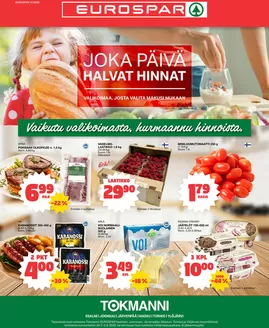 Tokmanni -luettelo | Eurospar ruokasanomat | 2026-07-30T00:00:00.000Z - 2026-08-02T00:00:00.000Z