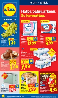 Lidl -luettelo, Kontiolahti | to 13.8. su 16.8. | 2026-08-13T00:00:00.000Z - 2026-08-16T00:00:00.000Z