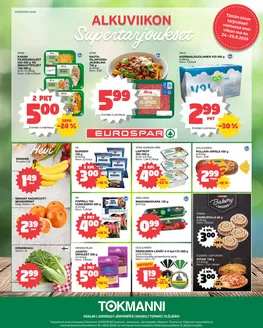 Tokmanni -luettelo, Raisio | Eurospar ruokasanomat | 2026-08-24T00:00:00.000Z - 2026-08-26T00:00:00.000Z