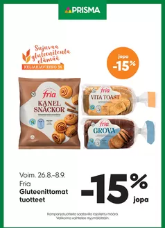 Prisma -luettelo, Kuopio | TOK Prisma Fria 26.8.8.9. | 2026-08-26T00:00:00.000Z - 2026-09-08T00:00:00.000Z