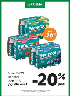 Prisma -luettelo, Mellilä | TOK Prisma Benecol Jogurtit 9.-29.9. | 2026-09-09T00:00:00.000Z - 2026-09-29T00:00:00.000Z