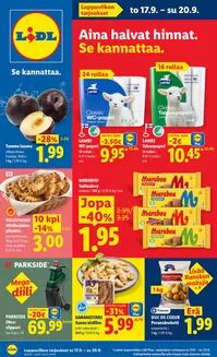 Lidl -luettelo | to 17.9. su 20.9. | 2026-09-17T00:00:00.000Z - 2026-09-20T00:00:00.000Z