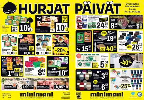 Minimani -luettelo | Ajankohtaiset diilit ja tarjoukset | 2026-09-16T00:00:00.000Z - 2026-09-27T00:00:00.000Z