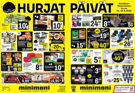 Minimani -luettelo | Ajankohtaiset erikoiskampanjat | 2026-09-16T00:00:00.000Z - 2026-09-27T00:00:00.000Z