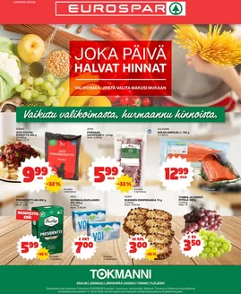 Tokmanni -luettelo | Eurospar ruokasanomat | 2026-09-17T00:00:00.000Z - 2026-09-20T00:00:00.000Z