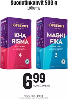 Prisma -luettelo, Imatra | TOK Prisma Löfbergs kahvi 30.9.-20.10. | 2026-09-30T00:00:00.000Z - 2026-10-20T00:00:00.000Z