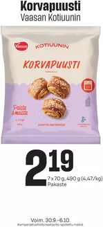 Prisma -luettelo, Imatra | TOK Prisma Korvapuusti 30.9.-6.10. | 2026-09-30T00:00:00.000Z - 2026-10-06T00:00:00.000Z