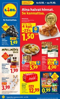 Lidl -luettelo | to 8.10. su 11.10. | 2026-10-08T00:00:00.000Z - 2026-10-11T00:00:00.000Z