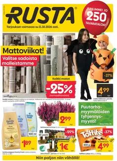 Rusta -luettelo, Kangasniemi | Ajankohtaisia löytöjä ja tarjouksia | 2026-10-05T00:00:00.000Z - 2026-10-11T00:00:00.000Z