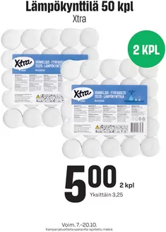 Prisma -luettelo, Oulu | TOK Prisma Xtra lämpökynttilä 7. - 20.10. | 2026-10-07T00:00:00.000Z - 2026-10-20T00:00:00.000Z