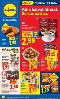 Lidl -luettelo | to 22.10. su 25.10. | 2026-10-22T00:00:00.000Z - 2026-10-25T00:00:00.000Z
