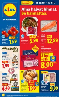 Lidl -luettelo | to 29.10. su 1.11. | 2026-10-29T00:00:00.000Z - 2026-11-01T00:00:00.000Z
