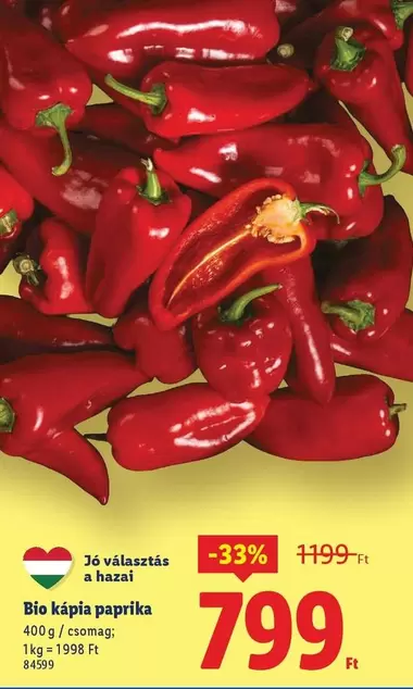 Paprika - Bio kápia paprika