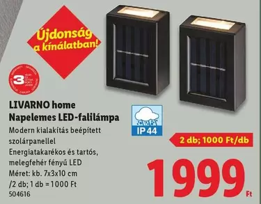 Napelemes LED-falilámpa
