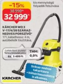 Karcher - WD3 V-17/4/20 SZÁRAZ-NEDVES PORSZÍVÓ