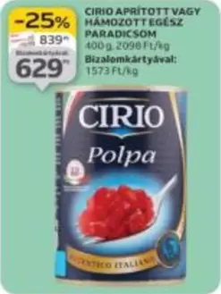 APRÍTOTT VAGY HÁMOZOTT EGÉSZ PARADICSOM