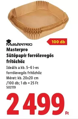 Sütőpapír forrólevegős fritőzhöz