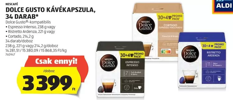 Dolce Gusto - DOLCE GUSTO KÁVÉKAPSZULA, 34 DARAB