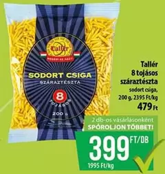 8 tojásos száraztészta sodort csiga