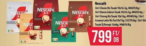 3in1 Cassic Kis Tasak, 3in1 Barna Cukros Tasak, 3in1 Strong Kis Task, Creamy Latte Ki Tas, Tasak Uj Recept